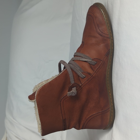 Camper Peu Cami Brown Leather Fleece/Shearling Lined Ankle Boots - Picture 8 of 13